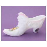 Fenton Art Glass Rose Garden Queen Slipper
