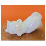 Fenton French Opalescent Iridized Cat Figure