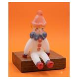 Fenton Art Glass 1980s Sitting Clown Figurine