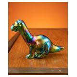 Fenton Smoked Green Carnival Glass Brontosaur