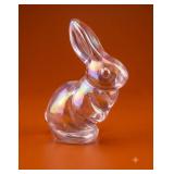 Fenton Iridescent Glass Bunny Figurine