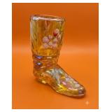 Fenton Amberina Glass Boot Vase Signed