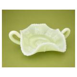 Fenton Butterfly Custard Glass Bon Bon Dish
