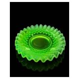 Fenton Topaz Opalescent Hobnail Glass Bowl