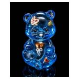 Fenton Art Glass Sweetheart Blue Bear Figurine