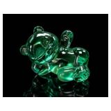 Vintage Fenton Art Glass Reclining Bear Figurine