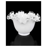 Fenton Silver Crest Ruffled Glass Bowl