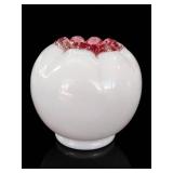 Fenton Art Glass Peach Crest Rose Bowl