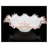 Fenton Rose Crest Flared Ruffled Bowl