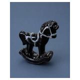 Fenton Hand-Painted Ebony Rocking Horse