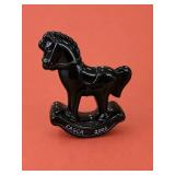 Fenton Black Glass Rocking Horse for FAGCA