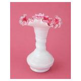 Fenton Peach Crest Spiral Swirl Vase