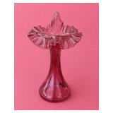 Fenton Country Cranberry Rib Optic Jack-in-Pulpit