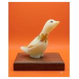 Fenton Custard Satin Goose Figurine Ltd Ed