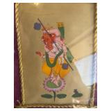 Framed Indian Ganesha Miniature Painting