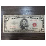 1953A $5 United States Red Seal Star Note