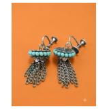 Sterling Silver Screw-Back Turquoise Earrings