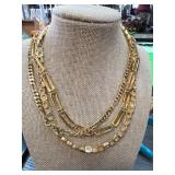 Napier Gold Tone Necklaces Lot, 3 Pieces