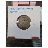 1921 Mexico 20 Centavos Silver Coin