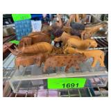 Hand-Carved Wooden Animal Figurines