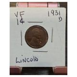 1931-D Lincoln Wheat Cent, Harder Date