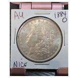 1884-O Morgan Silver Dollar AU