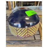 Round Ceramic Vase With Geometric Design