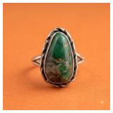 Sterling Silver Green Turquoise Ring