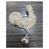 Coro Rhinestone Rooster Pin Brooch