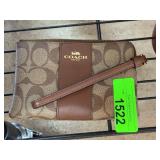 Coach Brown Signature Canvas Wristlet