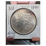 1890 Morgan Silver Dollar AU
