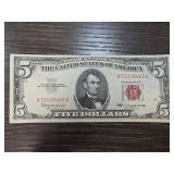 1963 US $5 Red Seal Note