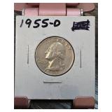 1955-D Washington Quarter Dollar