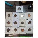 12 US Lincoln Cents, 1909'1978