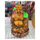 Seated Laughing Buddha Resin Figurine