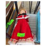 Holiday Doll in Red Velvet Dress