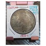 1922-S Peace Silver Dollar AU58