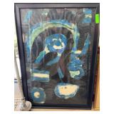 Abstract Mixed Media Painting in Frame