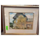 J. Evans Watercolor Painting of House