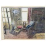 Signed Original Pastel Interior Scene