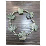 Green Jade Animal Bead Stretch Bracelet