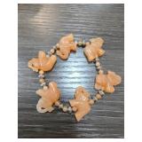 Carnelian Elephant Bead Stretch Bracelet