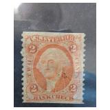 U.S. R6b 2Â¢ Revenue Stamp 1862-1868