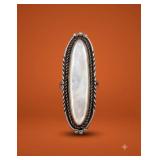 Sterling Silver Elongated Mother-of-Pearl Ring