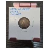1942 Canada Silver 10 Cents Coin