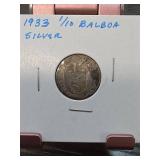 1933 Panama 1/10 Balboa Silver Coin