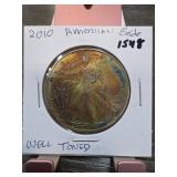 2010 American Silver Eagle 1 oz Toned