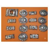 Southwestern Sterling Silver Concho Belt Set, 225g