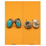 Sterling Silver Turquoise Stud Earrings