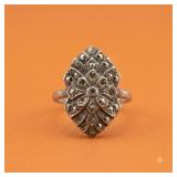 Sterling Silver Marcasite Panel Ring